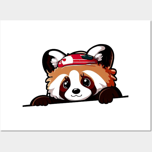 Sneaky japanese red panda so cute Wall Art by Deartexclusive